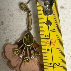 Stella and dot leather flower earrings